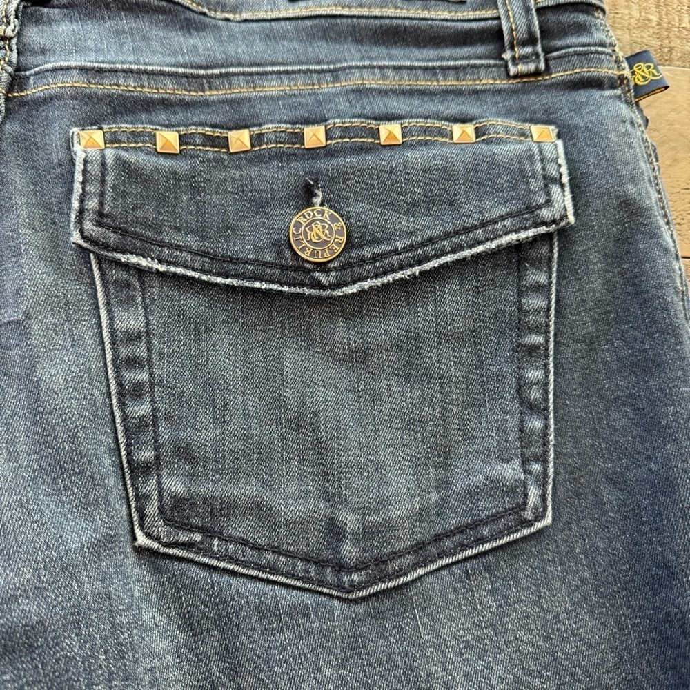 Rock & Republic Jeans Kendall Studded Pockets Cropped Size 14 R210767 - Picture 4 of 11